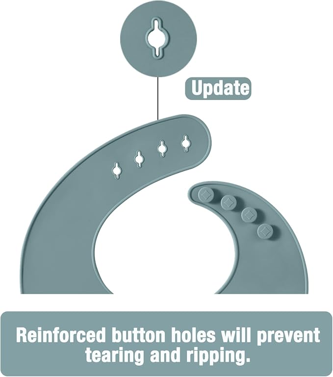 PandaEar 3 Pack Silicone Bibs for Babies - Waterproof, BPA Free, Soft Durable Bibs for eating with Pocket Food Catcher