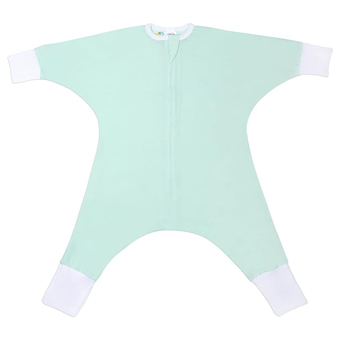 SleepingBaby Flying Squirrel Toddler Pajamas with Practical Zipper for Quick Diaper Changes and Travel Comfort - Mint - 4-5T