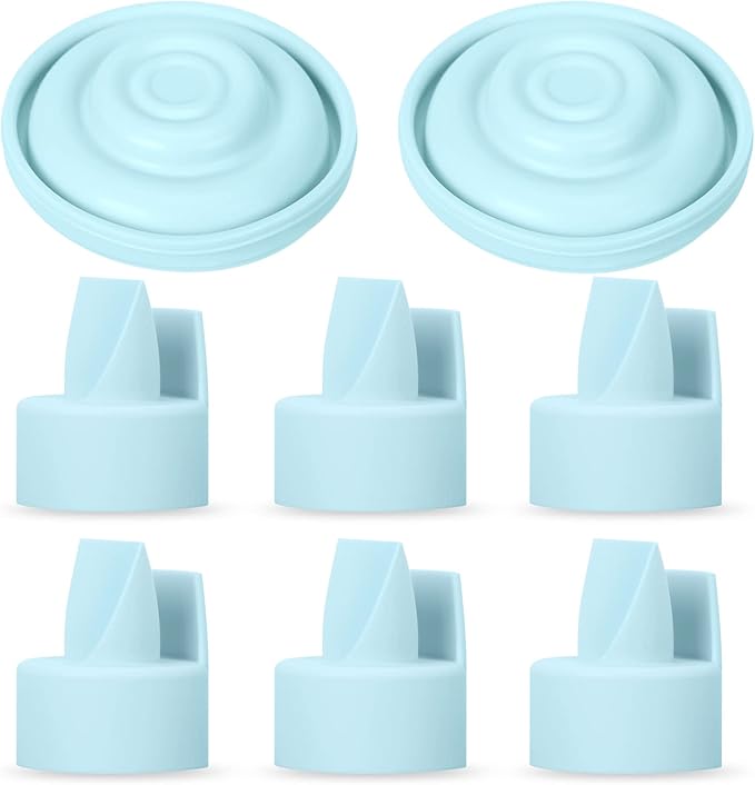 [8-Count] Papablic Duckbill Valves and Silicone Membrane Compatible with Spectra S1, S2 and 9 Plus Breastpumps, Not Original Spectra Pump Parts, BPA/DEHP Free, Blue