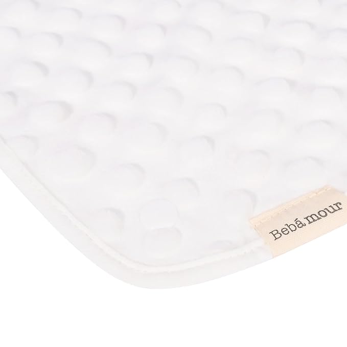 Bebamour Drool and Teething Reversible Cotton Pad For All Carry Positions Baby Carrier White Drool Bib For Boys & Girls(Strawberry)