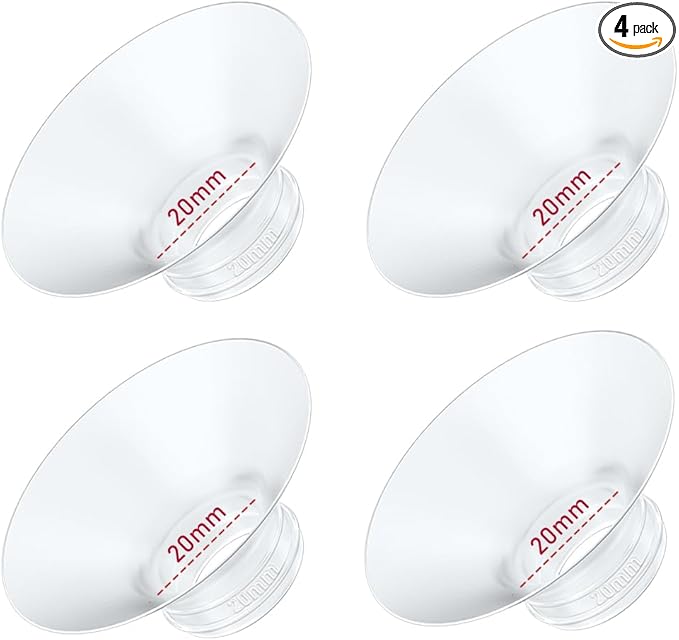 4PC Flange Insert 20mm Compatible with Momcozy M5/M6/M9/S12 Pro/V1 Pro/V1 Pro Breast Pump, Fit for Eufy/Elvie/Medela/Spectra/Lansinoh/NCVI/Lansinoh/TSRETE with 24mm Flange/Shield Breast Pump