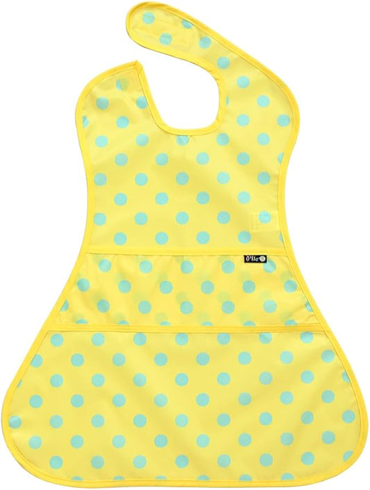 Full Coverage Waterproof Feeding Bib for Toddlers – Extra Long Apron Bib for Mealtime, Self-Feeding, BPA-Free