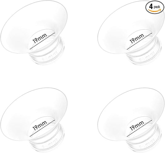 4pcs Flange Inserts 19mm Compatible with Momcozy M9/M6/M5/V1 Pro/V2 Pro/S12 Pro/S9 Pro Wearable Breast Pump, for Momcozy Breast Pump Replacement Parts, Reduce 24mm Nipple Tunnel Down to 19mm