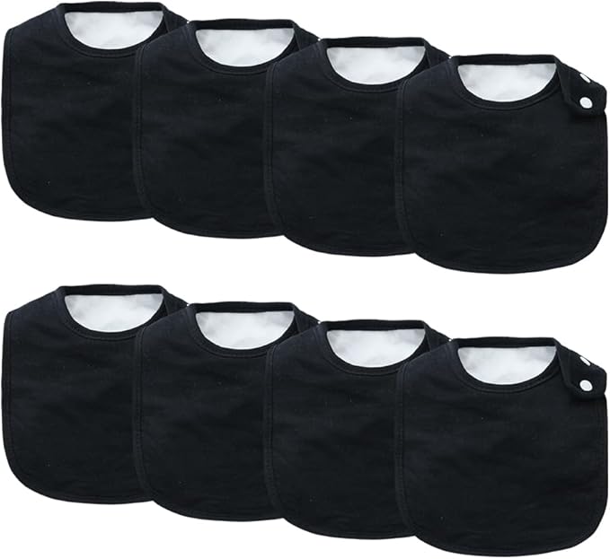 8 Pack Baby Bibs Unisex Adjustable with Snaps Ultra Soft Absorbent Drooling Teething for Boys and Girls