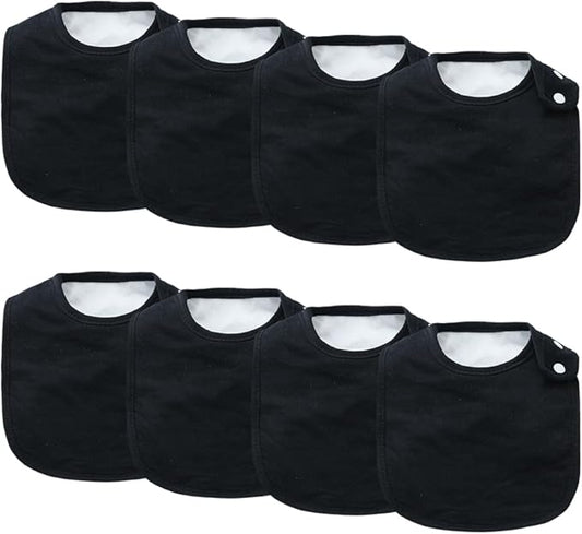 8 Pack Baby Bibs Unisex Adjustable with Snaps Ultra Soft Absorbent Drooling Teething for Boys and Girls