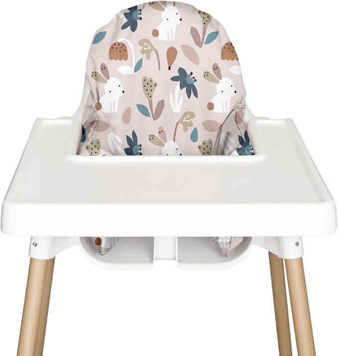 Nibble and Rest Highchair Cushion Cover for Inflatable Cushion, Compatible for IKEA Antilop Highchair,Accessories Stain-Proof and Wipeable Cover (Cushion NOT Included)(taupebunnybliss)