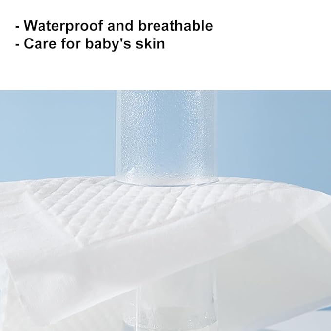 Disposable Changing Pad Liners (100 Pack) Super Soft, Disposable Changing Pads, Ultra Absorbent & Waterproof - Covers Any Surface for Mess Free Baby Diaper Changes (White)