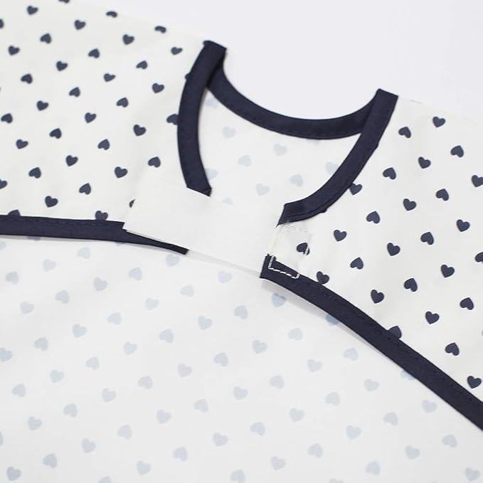 Short Sleeve Waterproof Bib for Toddlers – Feeding Apron for Mealtime, Daycare, Self-Feeding & Messy Play, Baby Bib