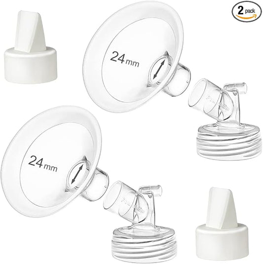 Pumpmom 24mm Flanges Compatible with Spectra S2 Spectra S1 9 Plus Synergy Gold Breastpumps Accessories, Replacement Breast Shield to Spectra Pump Parts and Spectra Flange