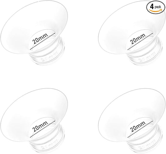 4pcs Flange Inserts 20mm Compatible with Momcozy M9/M6/M5/V1 Pro/V2 Pro/S12 Pro/S9 Pro Wearable Breast Pump, for Momcozy Breast Pump Replacement Parts, Reduce 24mm Nipple Tunnel Down to 20mm