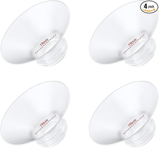 4PC Flange Insert 19mm Compatible with Momcozy M5/M6/M9/S12 Pro/V1 Pro/V1 Pro Breast Pump, Fit for Eufy/Elvie/Medela/Spectra/Lansinoh/NCVI/Lansinoh/TSRETE with 24mm Flange/Shield Breast Pump