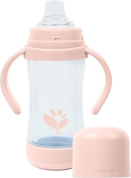 Green Sprouts® Glass & Sprout Ware® Sip & Straw 5oz., 6mo+, Plant-Plastic, Platinum-Cured Silicone, Dishwasher Safe, Grows with Baby, Tested for Hormones, Spice