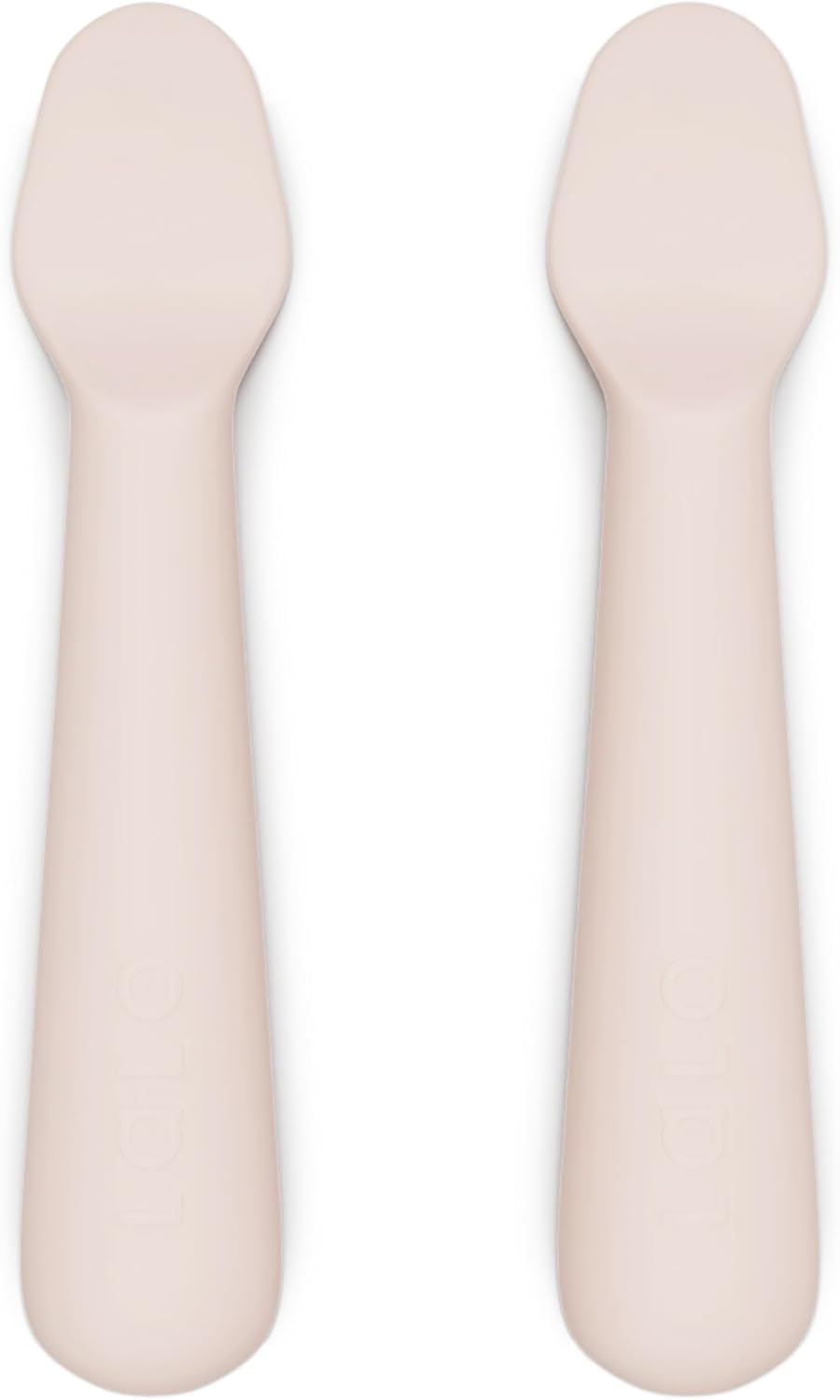 Lalo Little Spoon Set - 2 Piece Baby Spoons Set for Infants & Babies - Made From Food Grade Silicone Dishwasher Safe - Baby Feeding Essentials for Early Stage Mealtime - Grapefruit