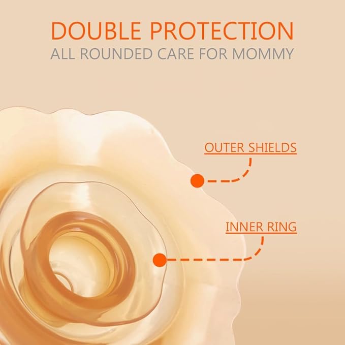 Nipple Shields for Breastfeeding Newborn - 2 Packs,Silicone Nipple Shields Breastfeeding for Baby and Mommy Breast Shell, Nipple Shield,Orange
