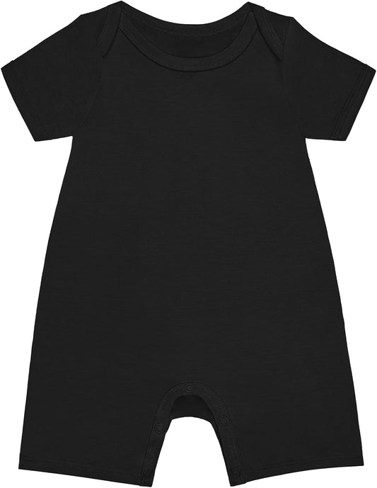 GUISBY Rayon Baby Pajamas, Short Sleeve Footless Rompers, Snap Closure Sleeper for Boy Girls