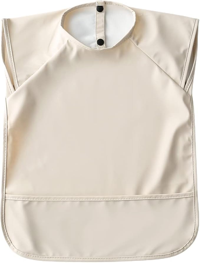 GZMM Waterproof Baby Bibs,Infant Toddler Extra Cover Feeding Bib With Food Catcher,Easy Clean & Washable