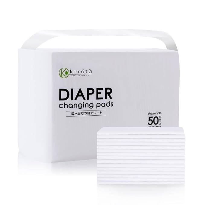 Disposable Changing Pads for Baby, 50 Pack 13" x 18" Super Soft Diaper Changing Pad Liners, Ultra Absorbent & Waterproof Baby Pee Pads Underpads for Changing Pad Cover Table Mat Sheet