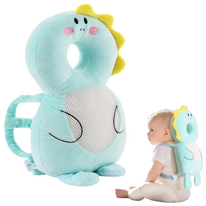 GINMOON Baby Head Protector Backpack,Lightweight and Breathable, Baby Walking Harness,Crawling Baby Essentials (Dinosaur)