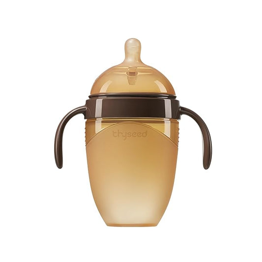 Thyseed Silicone Natural Breast-Like Bottle with Nipple(7-10 Months),8oz，1pack