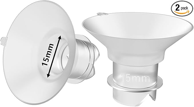 2pcs Upgraded Flange Inserts 15mm Compatible with Momcozy/Medela/Spectra/eufy/Elvie/Lansinoh/TSRETE/Paruu Wearable Pump with 24mm Shields/Flanges, Reduce 24mm Nipple Tunnel Down to 15mm