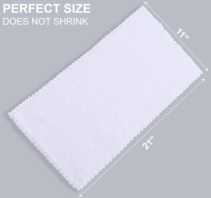 20 Pack Large Burp Cloths for Baby - 20" by 10" Ultra Absorbent Burping Cloth, Hand Washcloths, Newborn Towel - Milk Spit Up Rags - Burpy Cloths for Unisex, Boy, Girl - Burp Cloths Set(White)