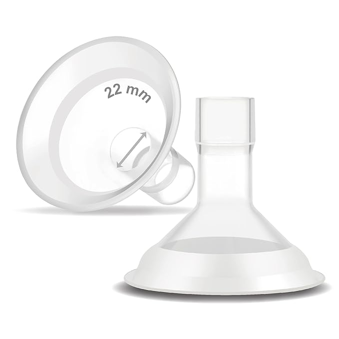Maymom MyFit Comfy Series 22 mm Two-Piece Design Breastshield Compatible with Medela Breast Pump Parts; Replace Medela Shields; Fit MaxFlow Flex Connector; 2pc
