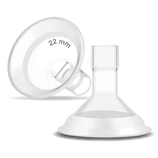 Maymom MyFit Comfy Series 22 mm Two-Piece Design Breastshield Compatible with Medela Breast Pump Parts; Replace Medela Shields; Fit MaxFlow Flex Connector; 2pc