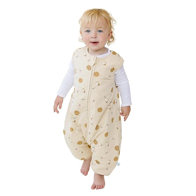 Tealbee Dreamsuit Toddler Sleep Sack with Feet – Walker Sleep Bag with Legs, Rayon made from Bamboo, Winter 1.5 TOG, 2-Way Zipper, 2T-3T - Cookies