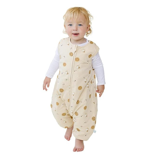 Tealbee Dreamsuit Toddler Sleep Sack with Feet – Walker Sleep Bag with Legs, Rayon made from Bamboo, Winter 1.5 TOG, 2-Way Zipper, 2T-3T - Cookies