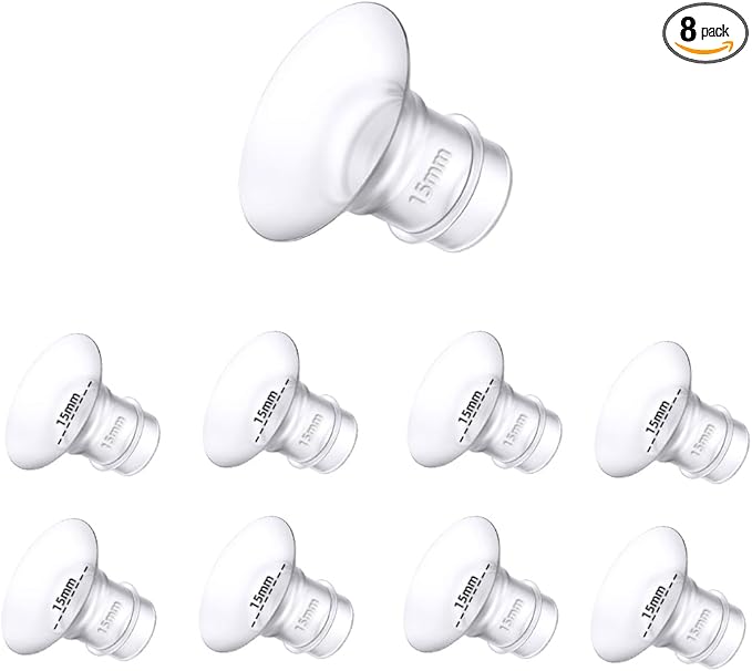 Flange Inserts 15mm 8PCS,Wearable Breast Pump Parts Compatible with Momcozy S12 pro/S9 pro/S12/S9/Medela/Spectra/TSRETE 24mm Breast Pump Shields/Flanges,Reduce 24mm Nipple Tunnel Down to 15mm