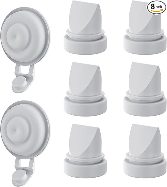 6 PC Duckbill Valves and 2 PC Silicone Diaphragms Compatible with Momcozy M9 Replacements Parts, Replace Mom Cozy M9 Pump Parts, Momcozy Mobile Flow Breastfeeding Accessories