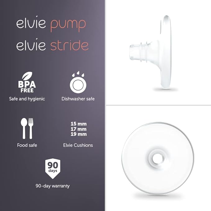Elvie Nipple Cushions 17mm | Soft-Silicone Nipple Cushions to Enhance fit for Improved Comfort and Efficiency (2 Pack)