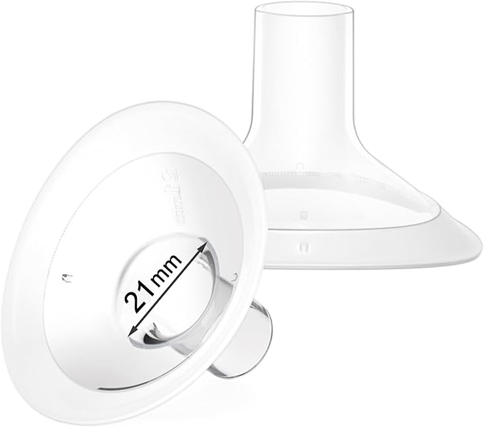 Replace Flanges 2-Pack of 21mm Breast Shields Compatible with Lansinoh, Medela, Spectra Breast Pumps, Pump Parts for Medela Breast Shields Personalfit Flex, Lansinoh Flange Accessories, Spectra Flange