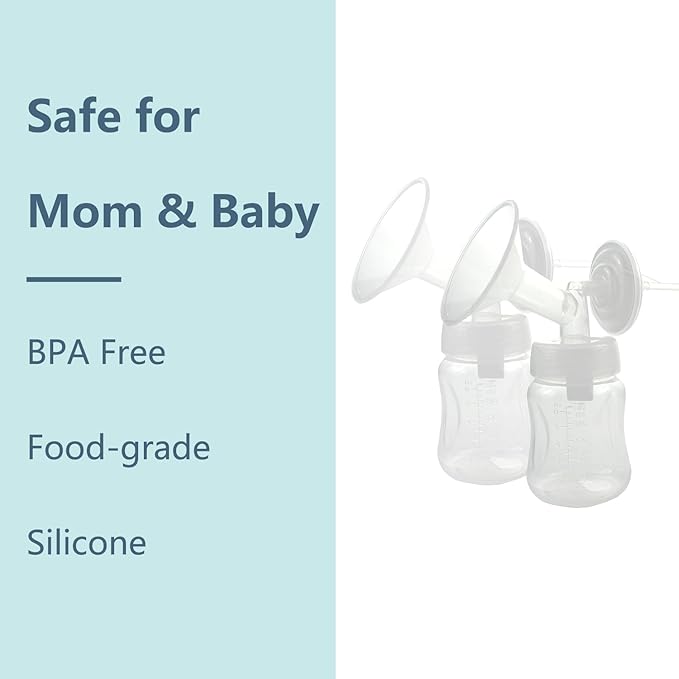 Pump Parts Compatible with Spectra S1/S2/9 Plus, Not Original Accessories, Full Set Replacements Include 26mm Flange, Duckbill Valve, Backflow Protector, Tubing and Bottle