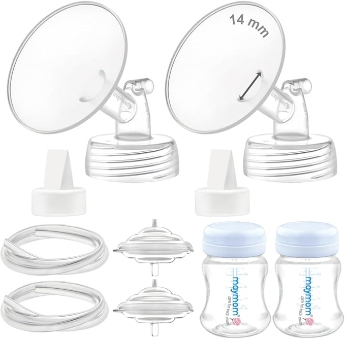 Maymom Pump Parts Compatible with Spectra S2 S1, 14mm Flange Valve Tube Bottle Backflow Protector, Not Original Spectra S2 Replacement Pump Parts Duckbill Valve Bottle