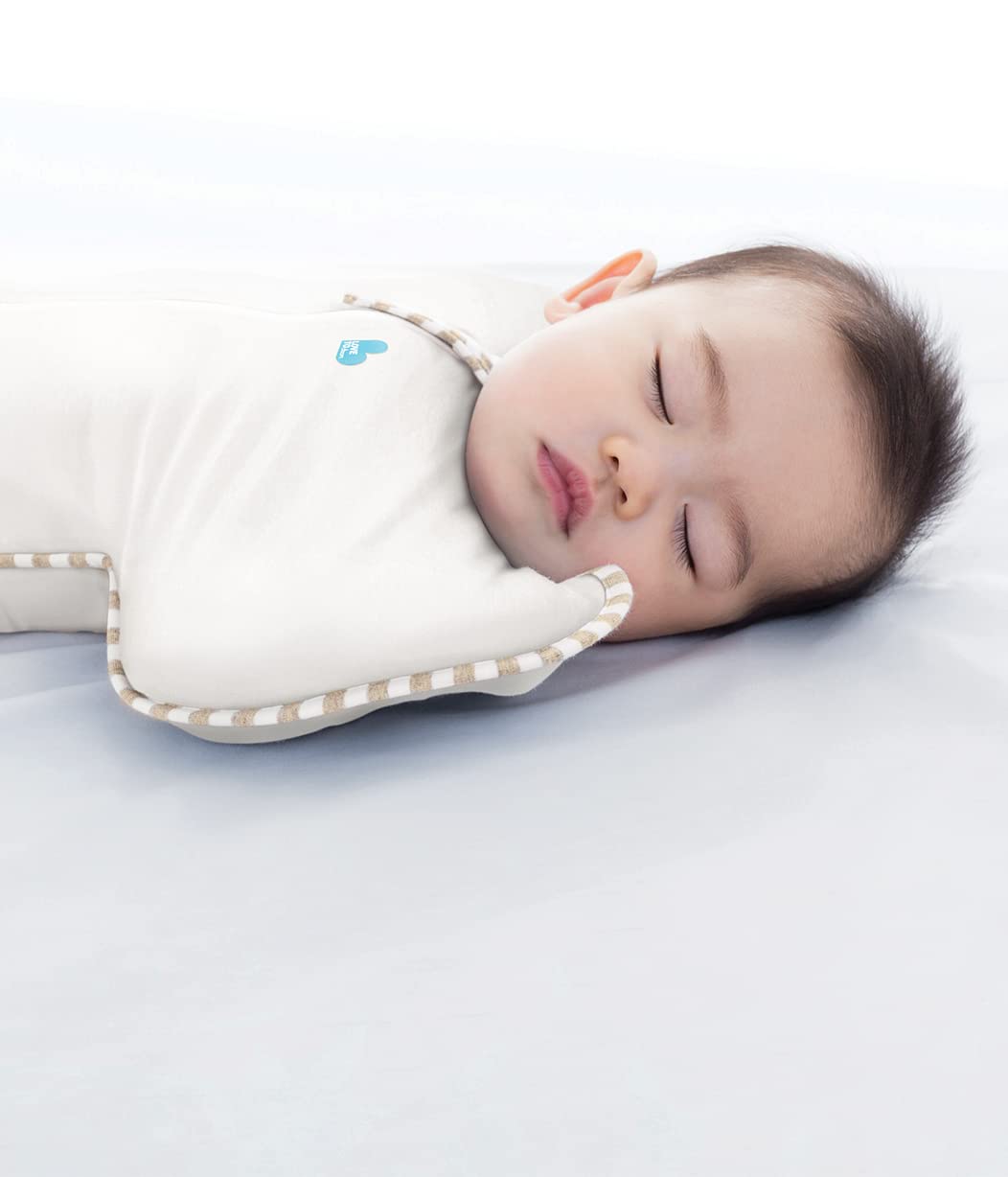 Love to Dream Organic Swaddle, Baby Sleep Sack, Swaddle Up Self-Soothing Swaddles for Newborns, Get Longer Sleep, Snug Fit Helps Calm Startle Reflex, 1.0 Tog, 5-8.5lbs., Cream