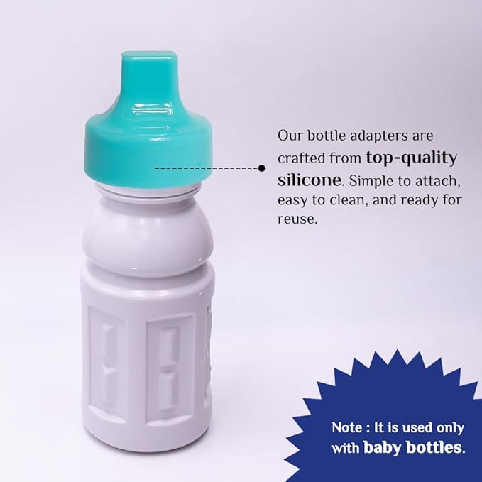 Refresh-a-Baby Reusable Bottle Top Spout Adapter – Reusable, Easily Convert Any Bottle into a Spill-Proof Sippy – Perfect for Travel & Everyday Use, BPA-Free, Dishwasher Safe - Pack of 2 (Baby Blue)