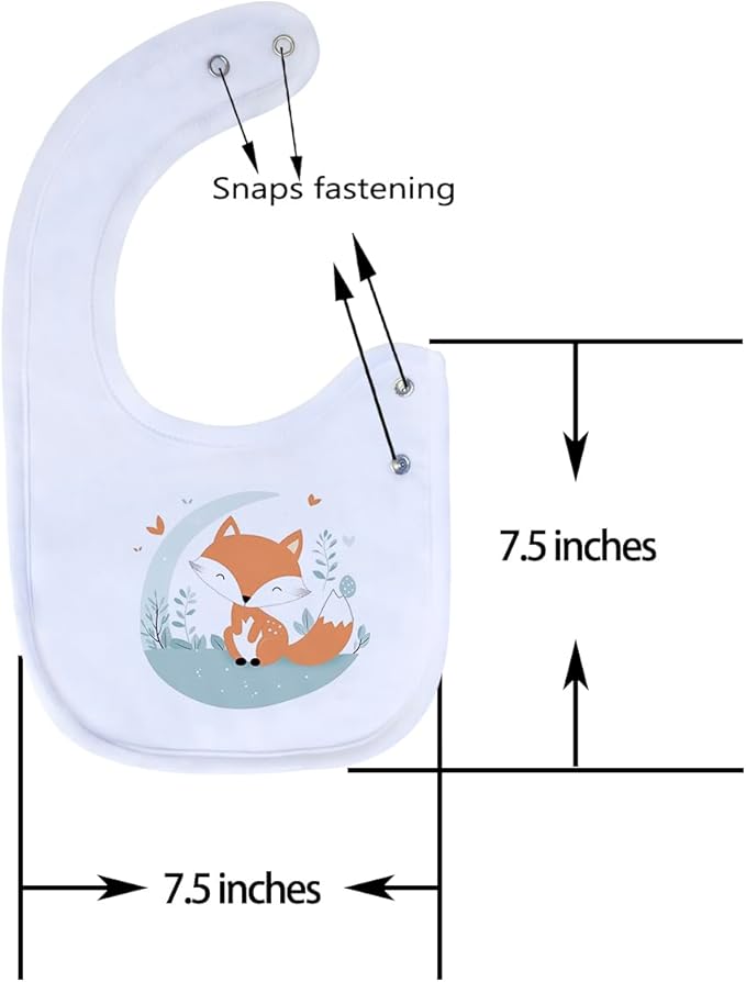 Maiwa 6 Pack Waterproof Cotton Baby Bibs for Girls Boys for Drooling Eating with Snaps