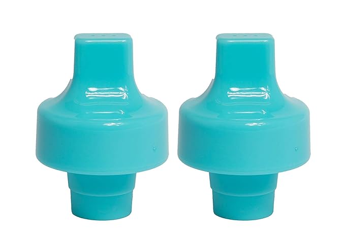 Refresh-a-Baby Reusable Bottle Top Spout Adapter – Reusable, Easily Convert Any Bottle into a Spill-Proof Sippy – Perfect for Travel & Everyday Use, BPA-Free, Dishwasher Safe - Pack of 2 (Baby Blue)