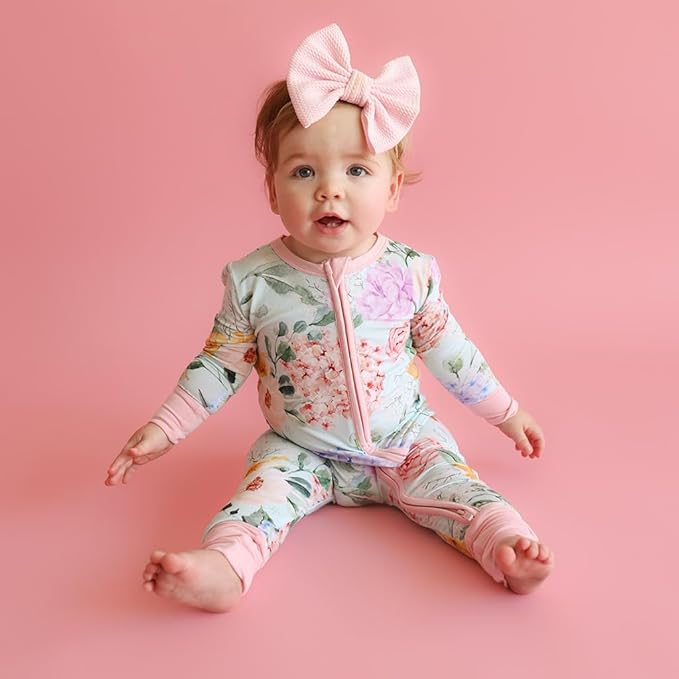 Posh Peanut Convertible Baby Sleepers - Girls Footless Baby Pajamas with 2 Way Zipper for Easy Diaper Changes
