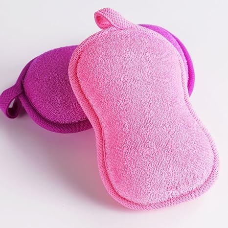 Baby Bath Sponge - Ultra Soft Baby Sponge for Bathing - Kids Bath Sponges for Infants, Toddler Bath Time, 2 Count (1 Pack) - Pink Violet