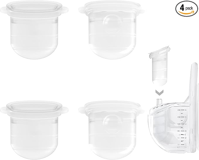 4PC M6 Breast Pump Replacement Accessories, Including 4pcs Silicone Diaphragms for Momcozy Mobile Style | M6, Replace for Momcozy Pump Parts, Not Original Parts, 4PC Transparent Diaphragms