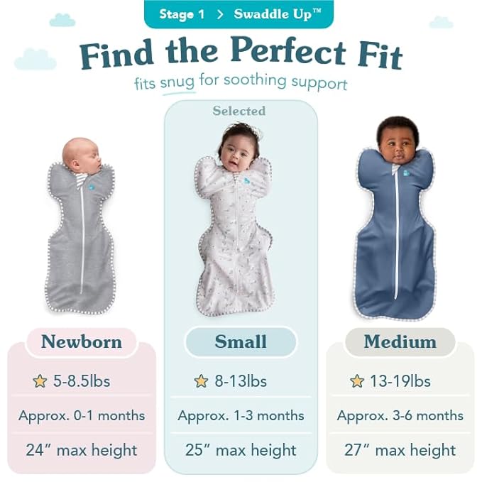 Love to Dream Swaddle UP, Baby Sleep Sack, Self-Soothing Swaddles for Newborns, Get Longer Sleep, Snug Fit Helps Calm Startle Reflex, New Born Essentials for Baby, 1.0 TOG, 8-13lb, Rainbow Dream