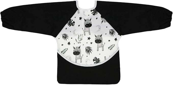 Infant Toddler Baby Waterproof Sleeved Bib, Bib with Sleeves&Pocket, 6-24 Months