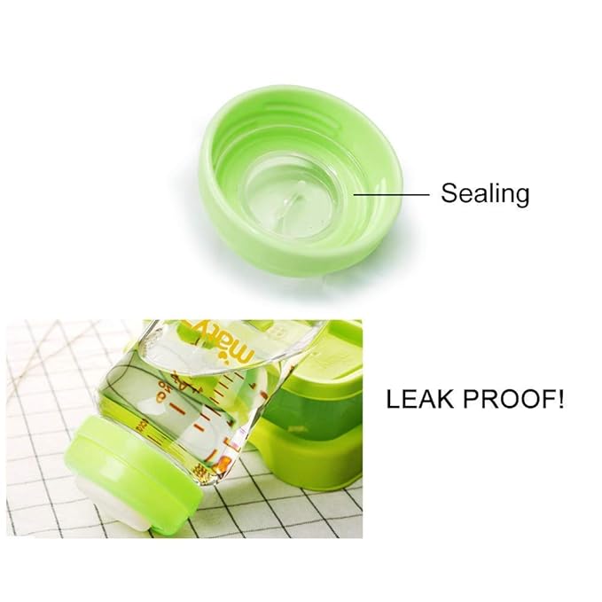 Matyz Glass Breastmilk Storage Containers, 4 Pack, 8 oz Bottle, Compatible with Spectra Medela Philips Pump - Freezer Safe Bottles Set - Leakproof Glass Breast Pump Bottles - No BPA (Green Lids)