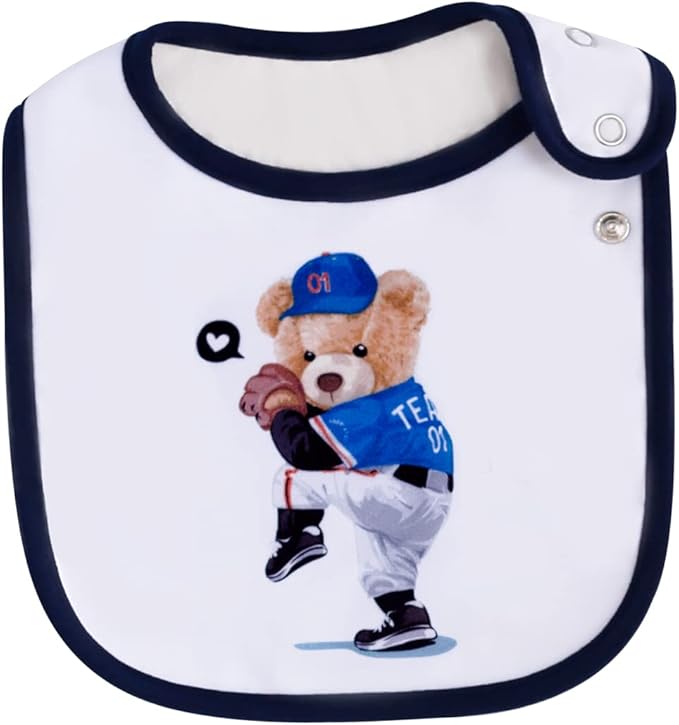 Maiwa 6 Pack Waterproof Cotton Baby Bibs for Girls Boys for Drooling Eating with Snaps