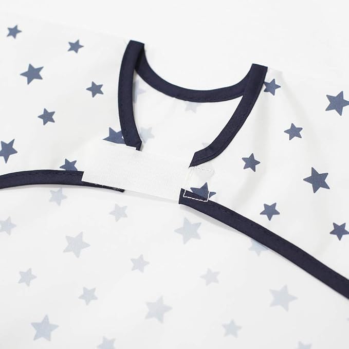 Short Sleeve Waterproof Bib for Toddlers – Feeding Apron for Mealtime, Daycare, Self-Feeding & Messy Play, Baby Bib