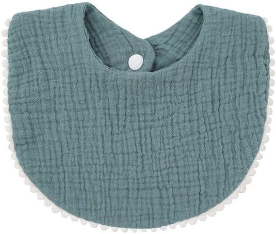 Nishine 6 PACK Muslin Baby Drooling Bibs for Unisex Boys Girls Cotton Absorbent Feedig Teething Bandana Drool Bibs Scarf Bibs