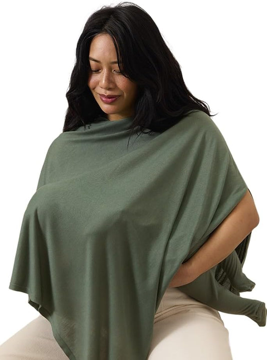 Solly Baby Nursing Cover, Ultra-Breathable, Lightweight Breastfeeding Cover-Up, Buttery-Soft Fabric, Universal Fit, Postpartum Essentials, Newborn Must Haves, Basil