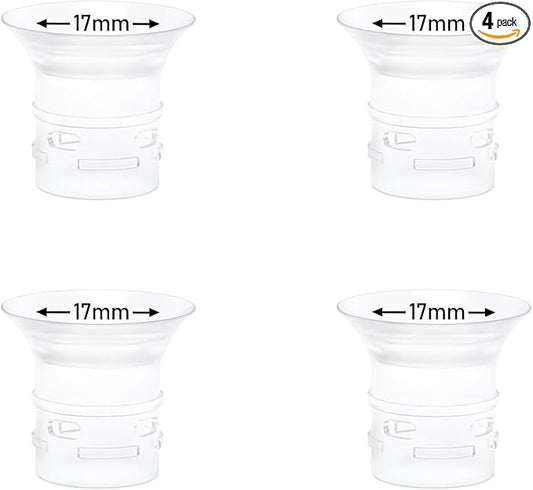 4pcs Flange Insert 17mm Compatible with eufy S1 Pro/S1/E10/E20 Wearable Breast Pump, Replace for eufy Breast Pump Sizing Insert, Fit for eufy Pump Replacement Parts